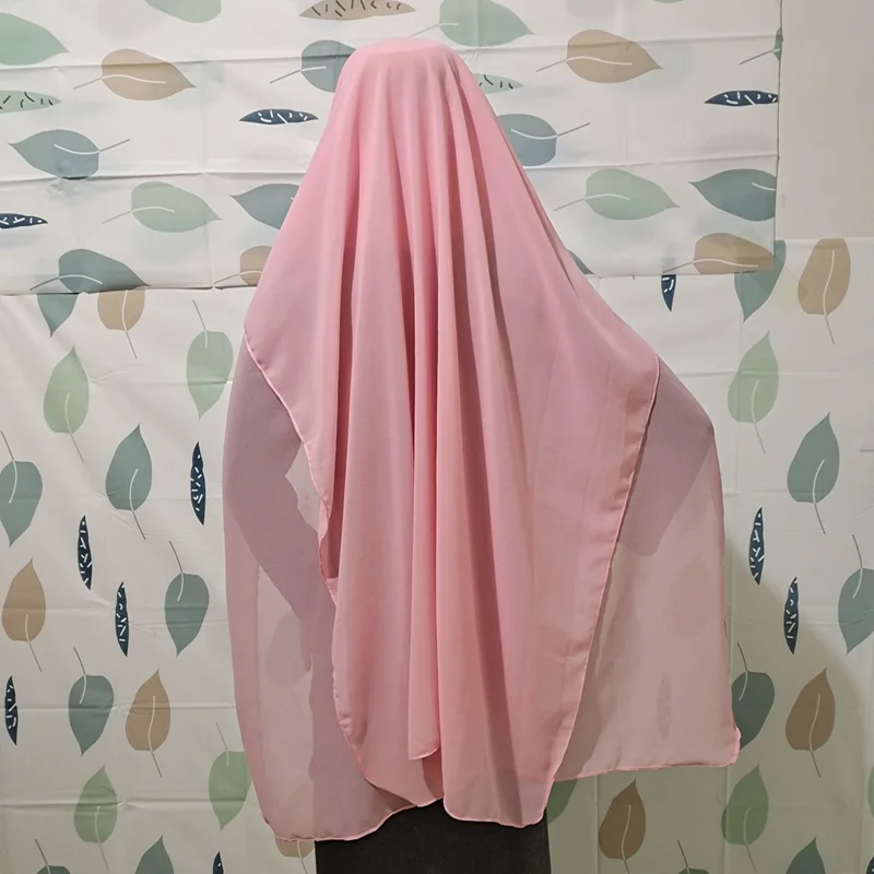 

Muslim Bandana Scarf Islamic 4 layers Niqab Burqa Bonnet Hijab Cap Veil Headwear Black Face Cover Abaya Style Wrap Head Covering