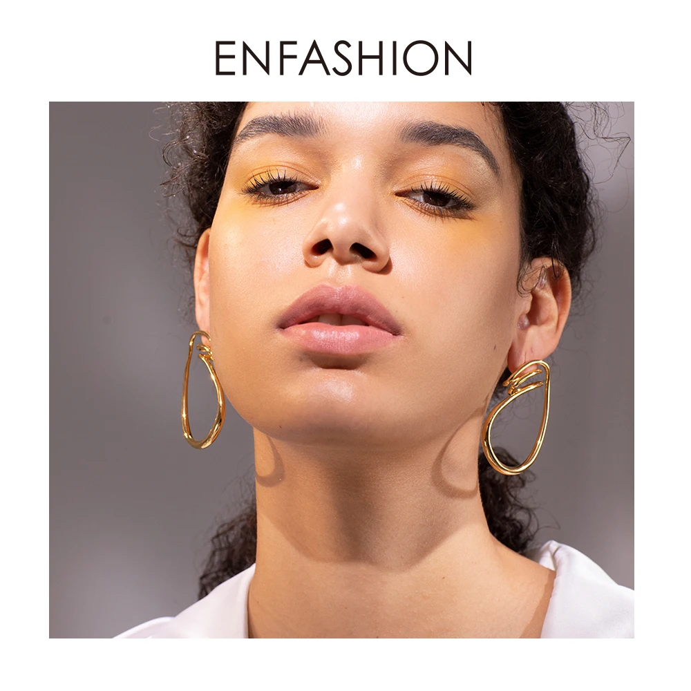 Женские серьги подвески ENFASHION простые золотистого цвета модные ювелирные