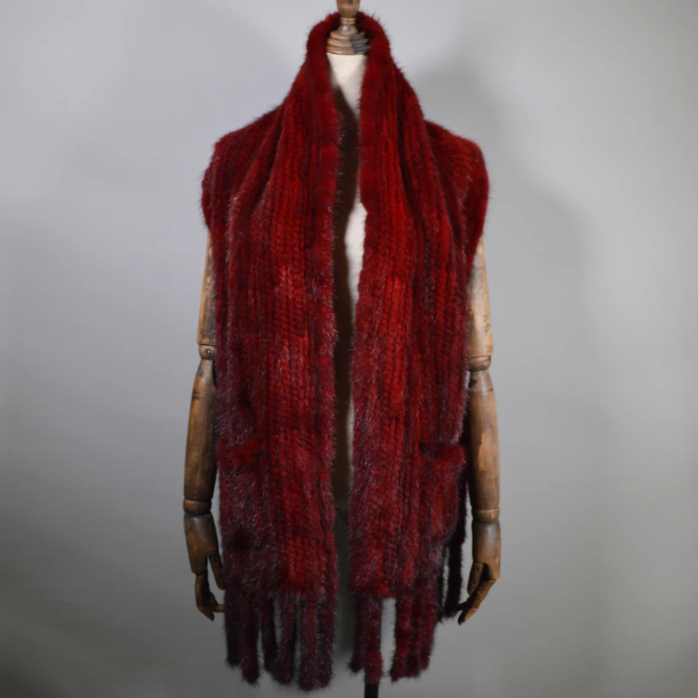 2020 зимние Лидер продаж леди длинный Стиль натуральный мех норки меховой шарф для