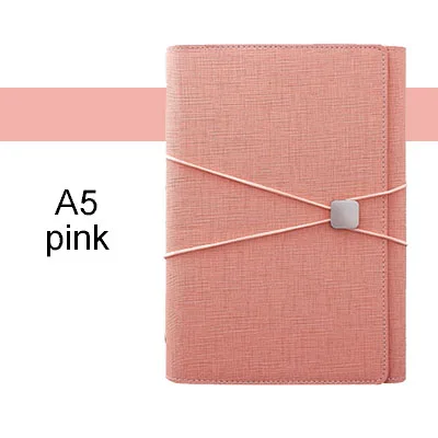 pink A5 планировщик, блокнот, 6 колец, школьные канцелярские принадлежности, дневник, органайзер, заправка, журнал, программа руководителя, Многофункциональный офис - Цвет: pink