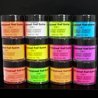 12 colors 1 oz acrylic powder neon coral acrylic powder nail supplies coral nail polish nail cosmetics nail art28g jar
