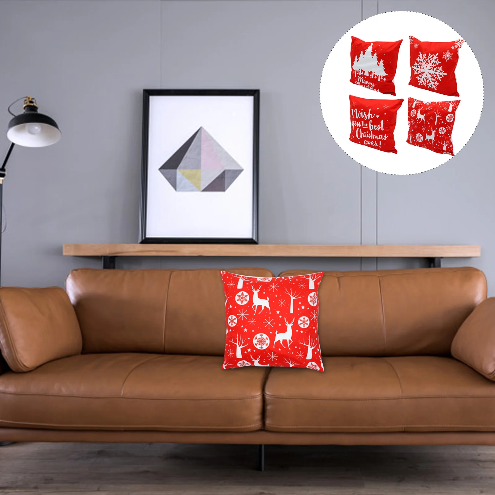 

4pcs Christmas Cushion Cover Pillowcase Christmas Decorations for Home Car