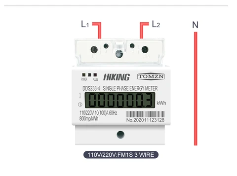 100A 110V 220V 50-60HZ LCD однофазный 2 провод 3 провода din-рейка кВт/ч Ватт час счетчик энергии для Америки