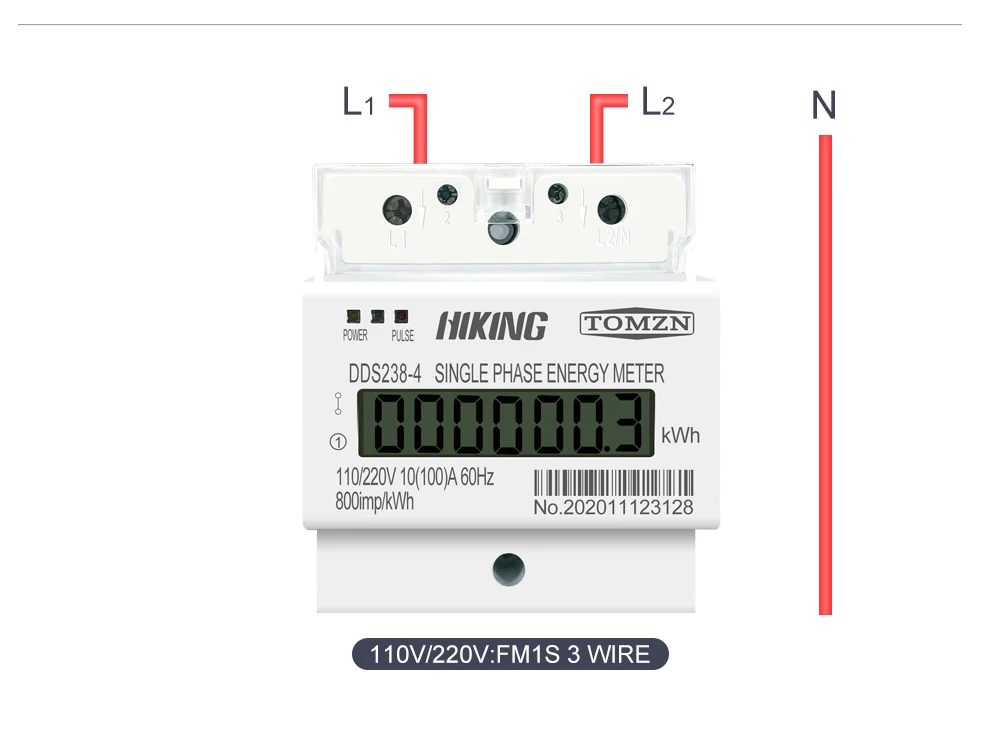 100A 110V 220V 50 60HZ LCD однофазный 2 провод 3 провода din рейка кВт/ч Ватт час счетчик