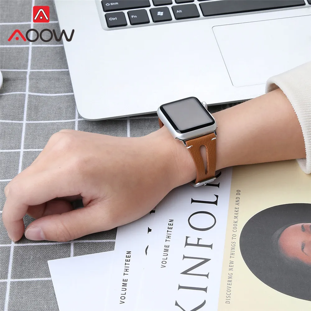 Ремешок из натуральной кожи с принтом для Apple Watch 40 мм 44 мм для iwatch 38 мм 42 мм ремешок серии 4 3 2 1 браслет аксессуары