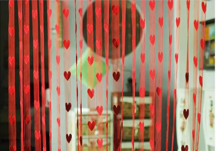 Сердце Форма Романтический Тюль Шторы для Гостиная дверь перегородка штора в