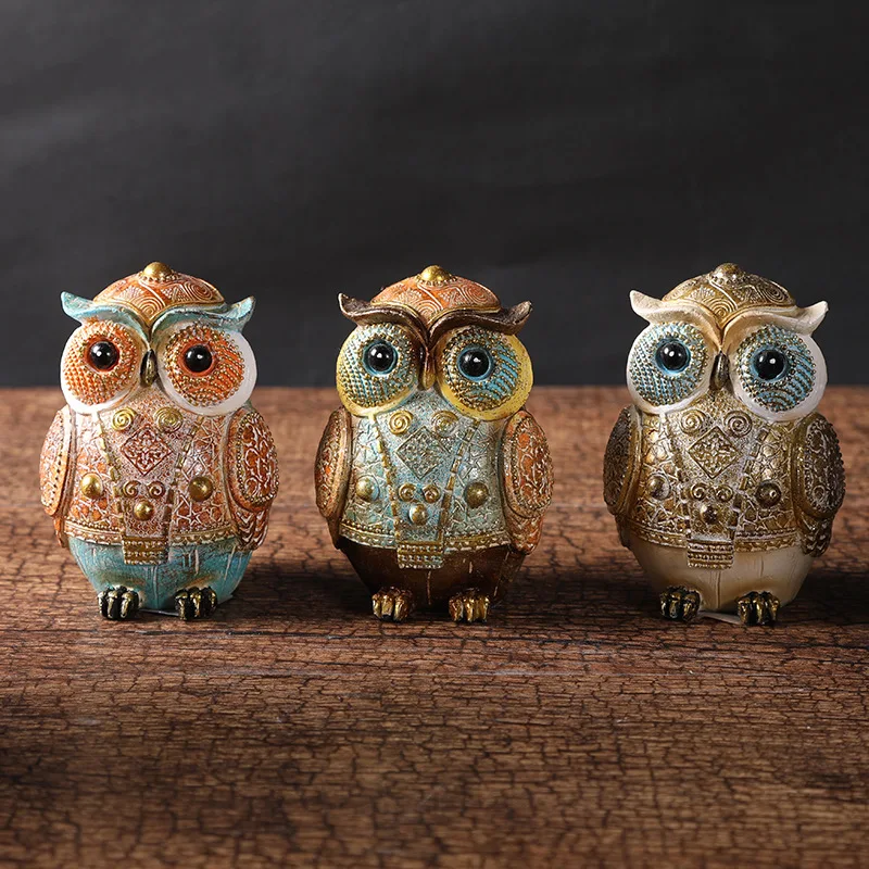 Забавные креативные маленькие украшения из смолы в виде совы простой