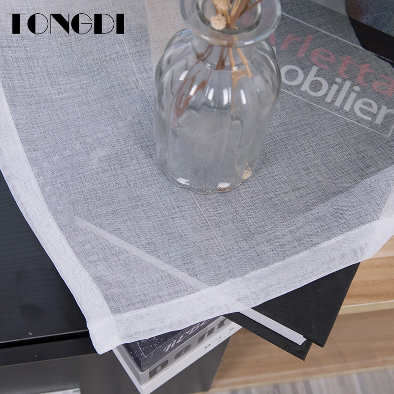 TONGDI 2 шт. Белый Тюль с цифровой печатью занавеска Элегантный Прозрачный декор