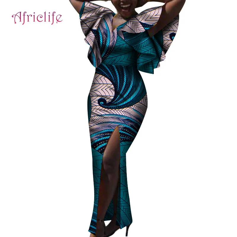 

African Dashiki Dresses Cotton Traditional African Clothing Large Dashiki African Print Long Dresses for Women WY4058