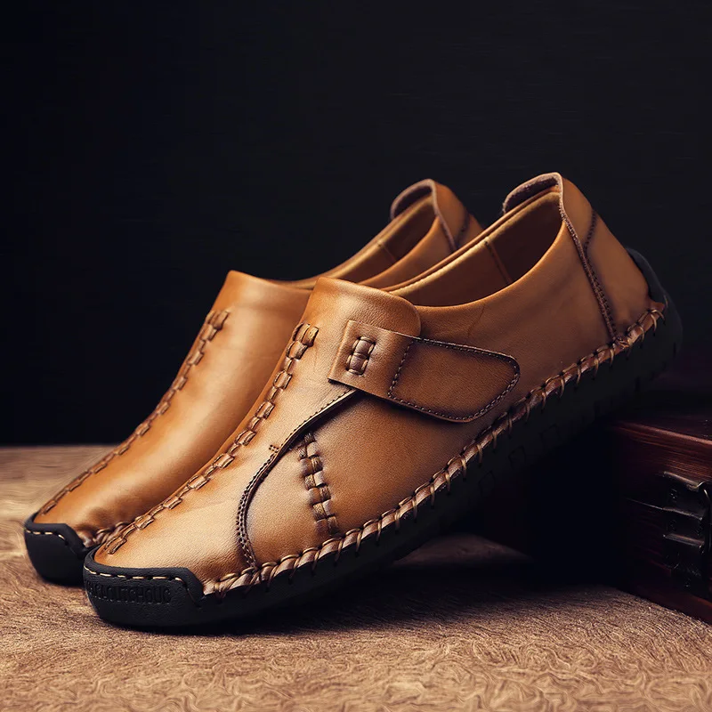 

Men's Shoes New Lazy Men's Leather Shoes Handmade Shoes Men's Large 47 48