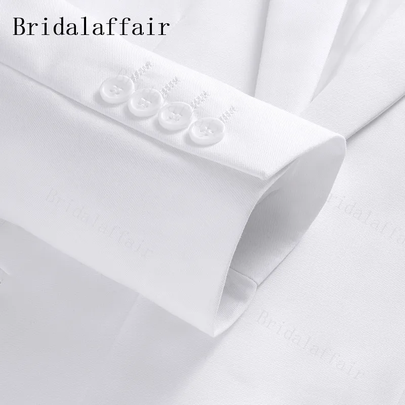 Bridalaffair белый мужской костюм наборы модный бутик двубортное одноцветное