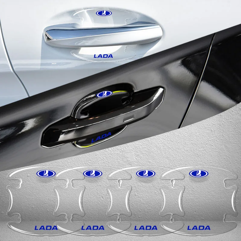 

4pcs Car Transparent Door Bowl Handle Protection Film Sticker for Lada Priora Sedan Sport Vesta Niva Largus Vaz Samara 2110 Etc