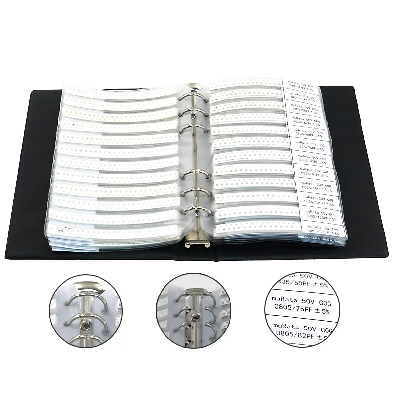 Альбом образцов конденсаторов 4600 SMD SMT 0805 шт. 92 значения по 50 (от 0 5пф до 10 мкФ) |