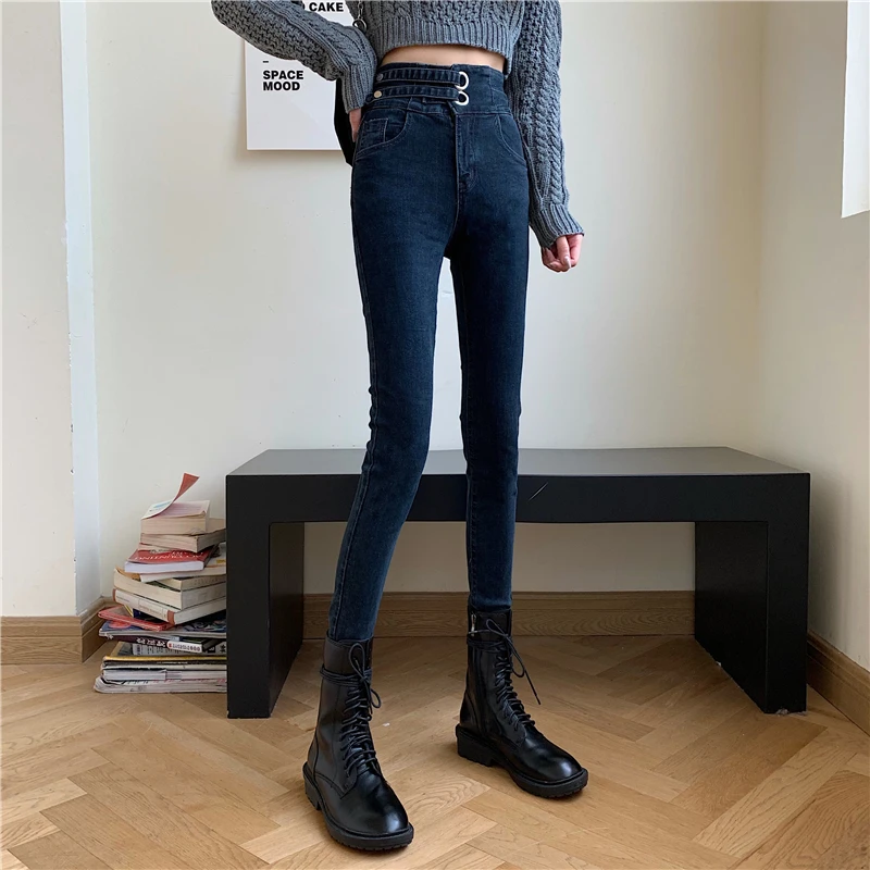 

JXMYY Jeans women's tight-fitting high-waisted slimming 2020 autumn clothes new casual all-match slim-fitting pencil pants