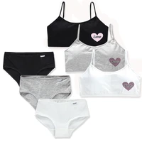 teen girls cotton training bra briefs sets seamless womens panties breathable underwear tank top bras big children lingerie vest