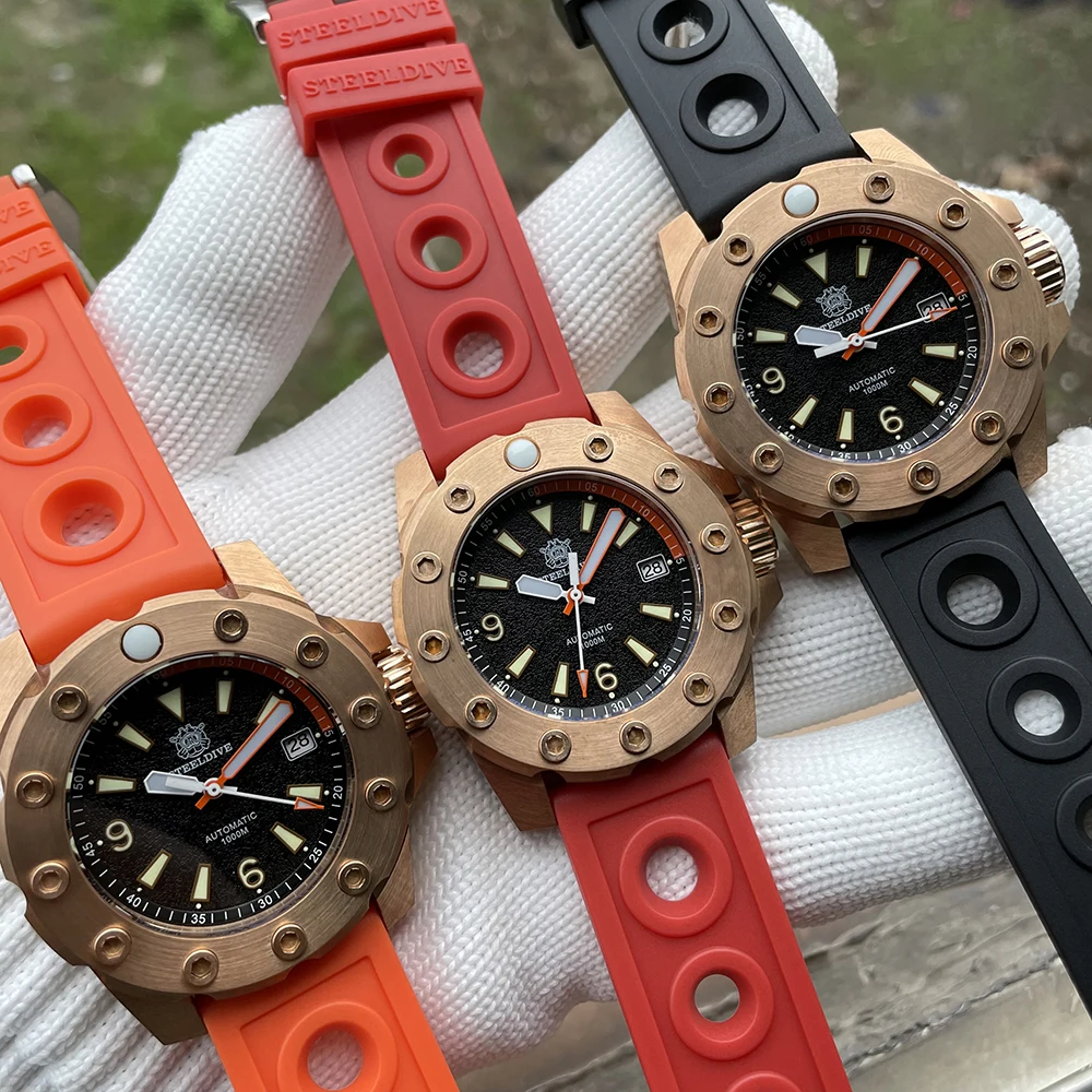 

STEELDIVE SD1948S Bronze Diver Watch Men 1000M Water Resistant Deep Sea Automatic Mechanical Diving Watch Luminous Dial Sapphire