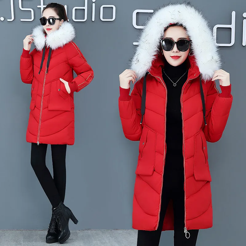 Женская куртка с хлопковой подкладкой длинная теплая парка меховой K1015 новинка