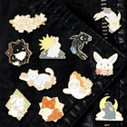 Креативная трендовая брошь на лацкан с животными из мультфильмов, Кроликом, кошкой, масляными каплями, значки, заколка для сумки, подарок для мужчин и женщин, модное украшение, тканевое украшение