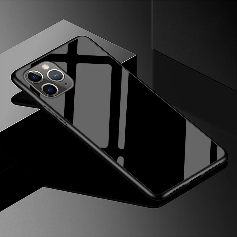 Чехол из закаленного стекла для iphone 11 pro Max чехол телефона мягкая рамка жесткая