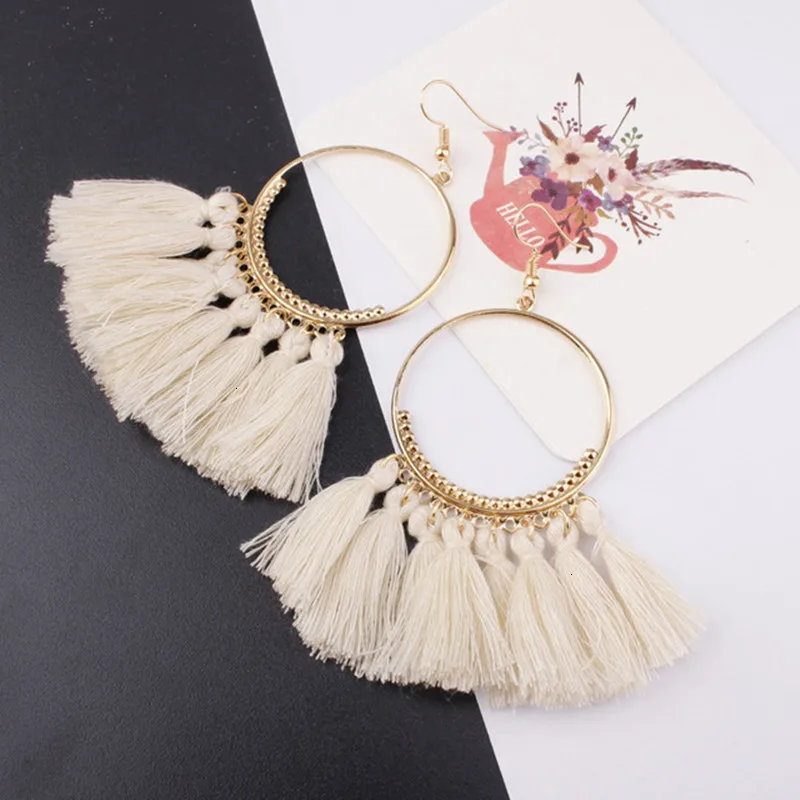 Promotion Women's Earring Bohemian Handmade Exaggerate Long Tassel Earrings For Women Jewelry Female Pendientes Brincos | Украшения и