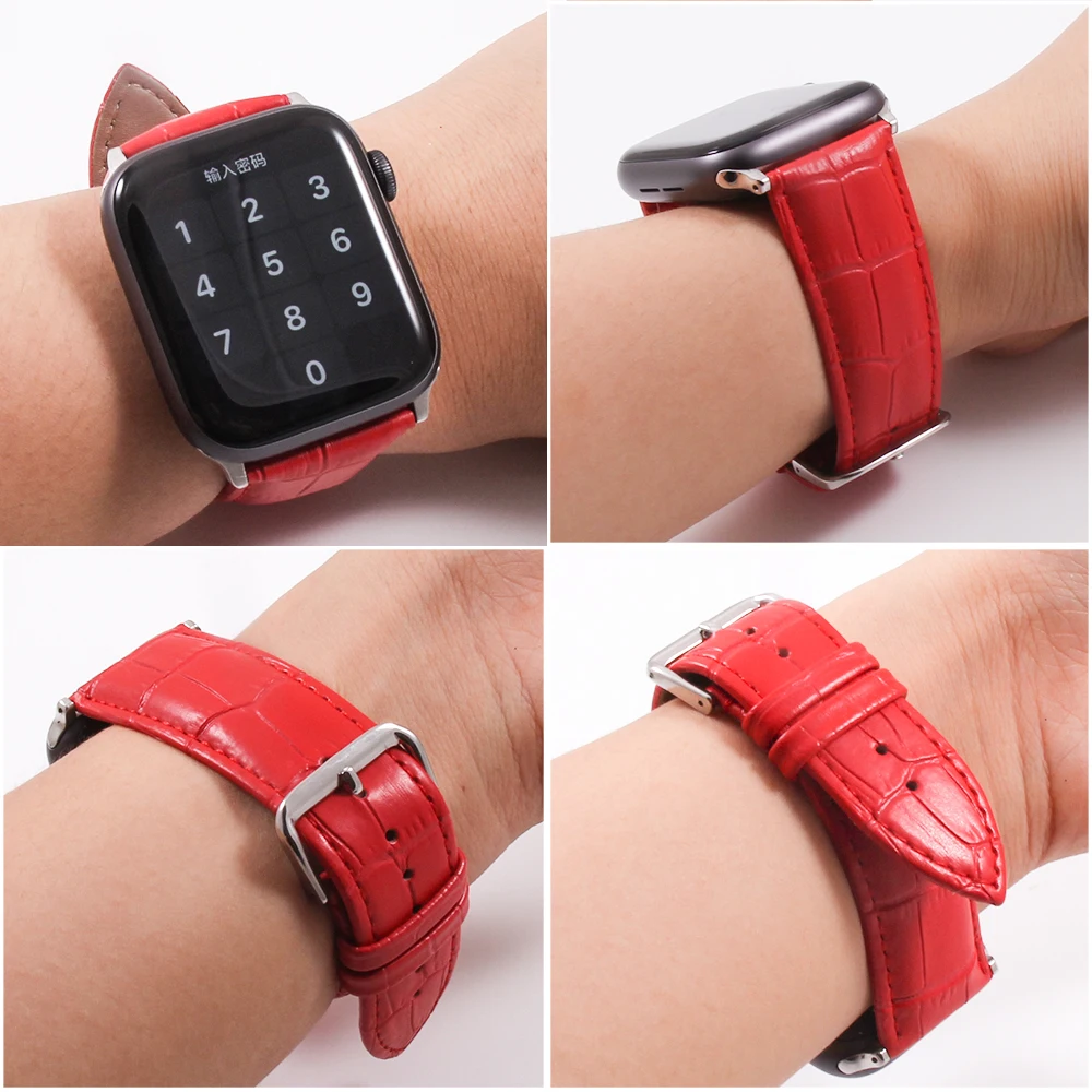 Ремешок Foloy для apple watch 6 5/4/3/2/1 кожаный ремешок 42 мм 38 iwatch series 40 44 | Наручные часы