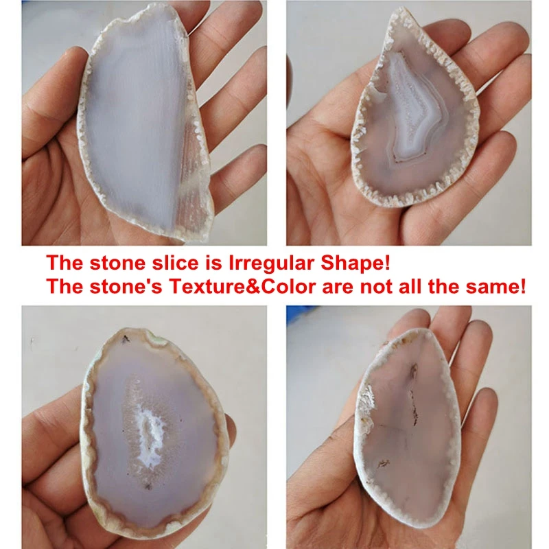 10pcs original real agate crystal stone slice for diy pendant cell phone holder stand bracket with irregular shape stone free global shipping