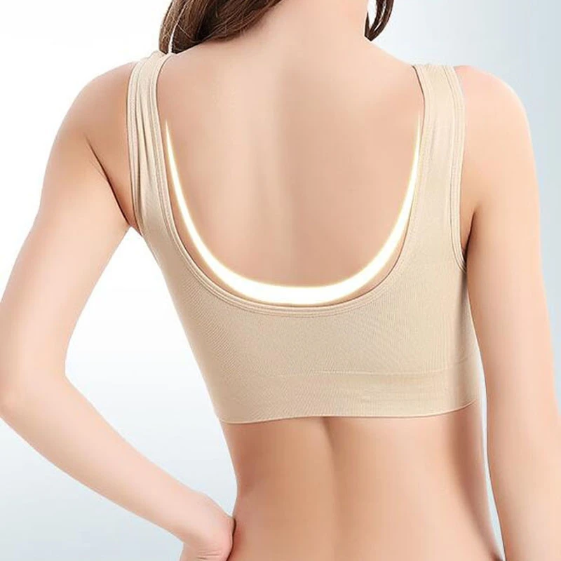 Модное бесшовное тонкое Спортивное нижнее белье без застежки женский