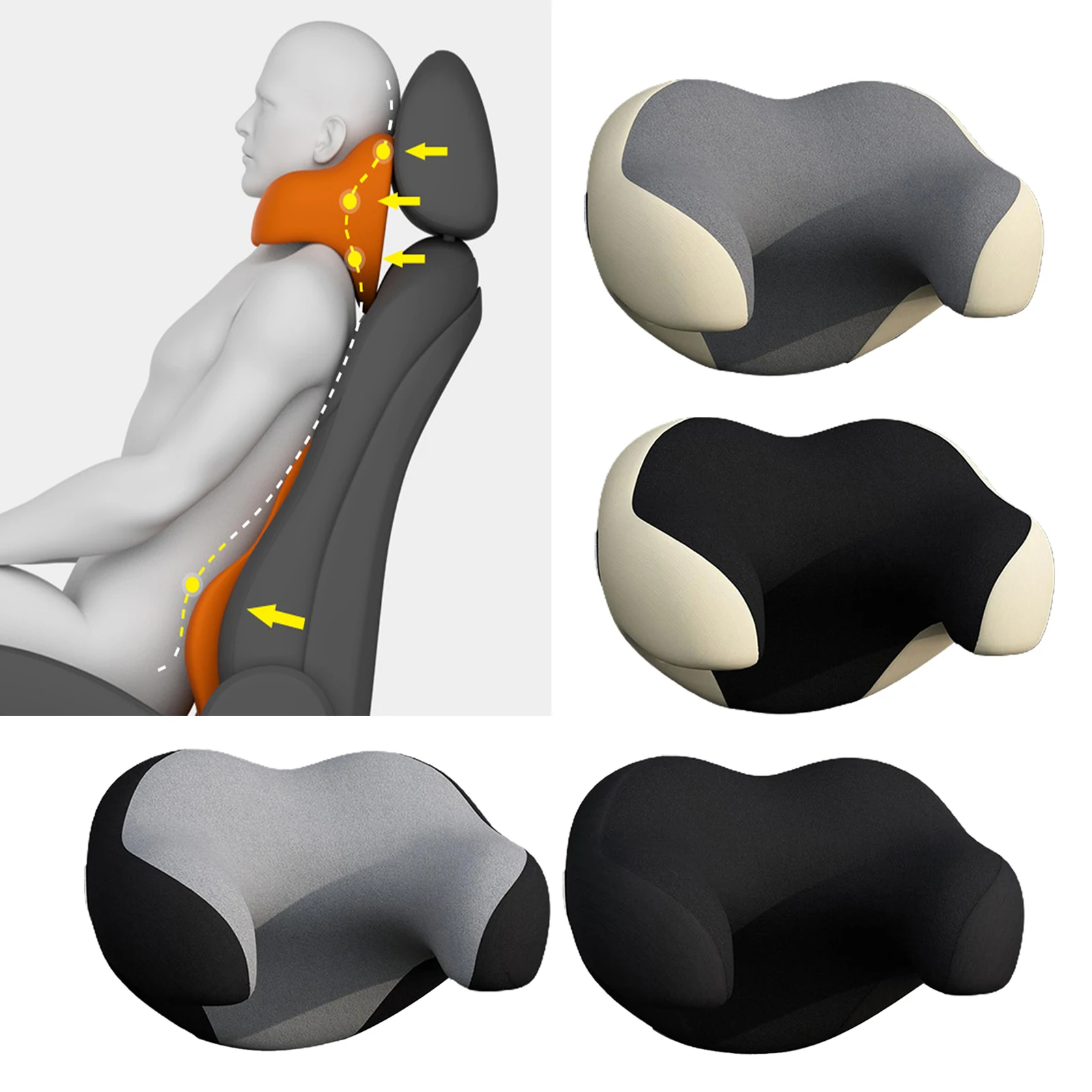 

Car U-shaped Neck Cushion Seat Memory Foam Headrest Children Detachable