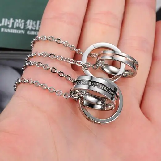 Ожерелье с двойным кольцом крестом Иисуса для влюбленных ювелирное изделие из