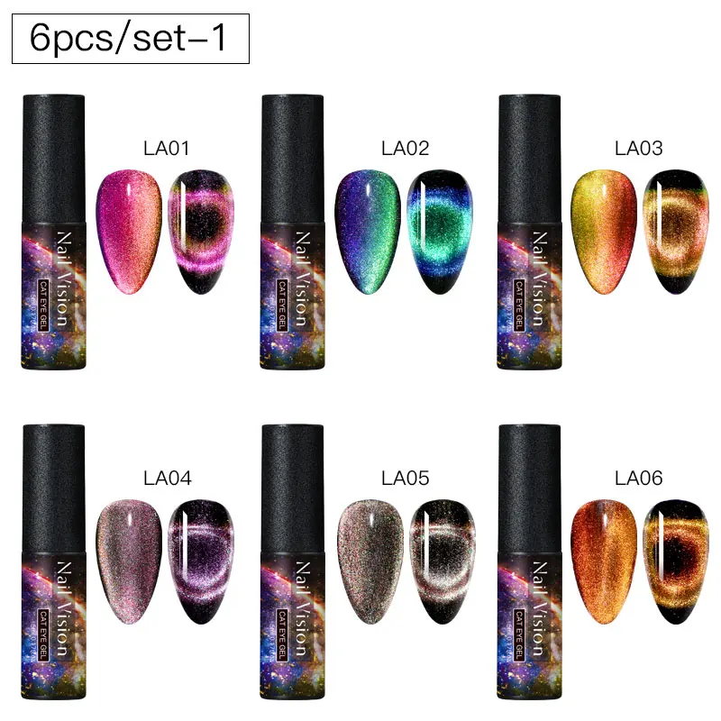 HHZH08053 Nail Vision 9D Galaxy Cat Eye Nail Gel Chameleon Magnetic Soak Off UV Nail Varnish 5D/7D 5ml Semi Permanent Manicure Gel Lacquer - Цвет: HHZH08053