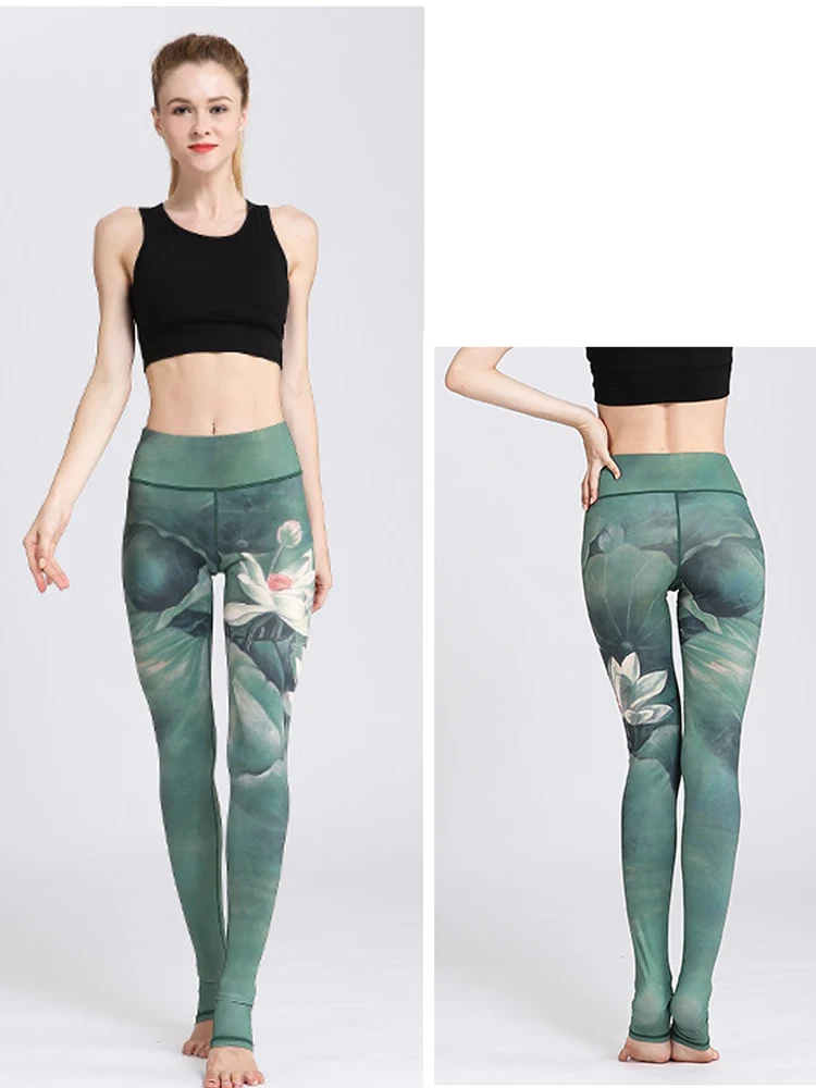 Женские спортивные штаны JINZUO уникальные леггинсы для фитнеса и бега с принтом