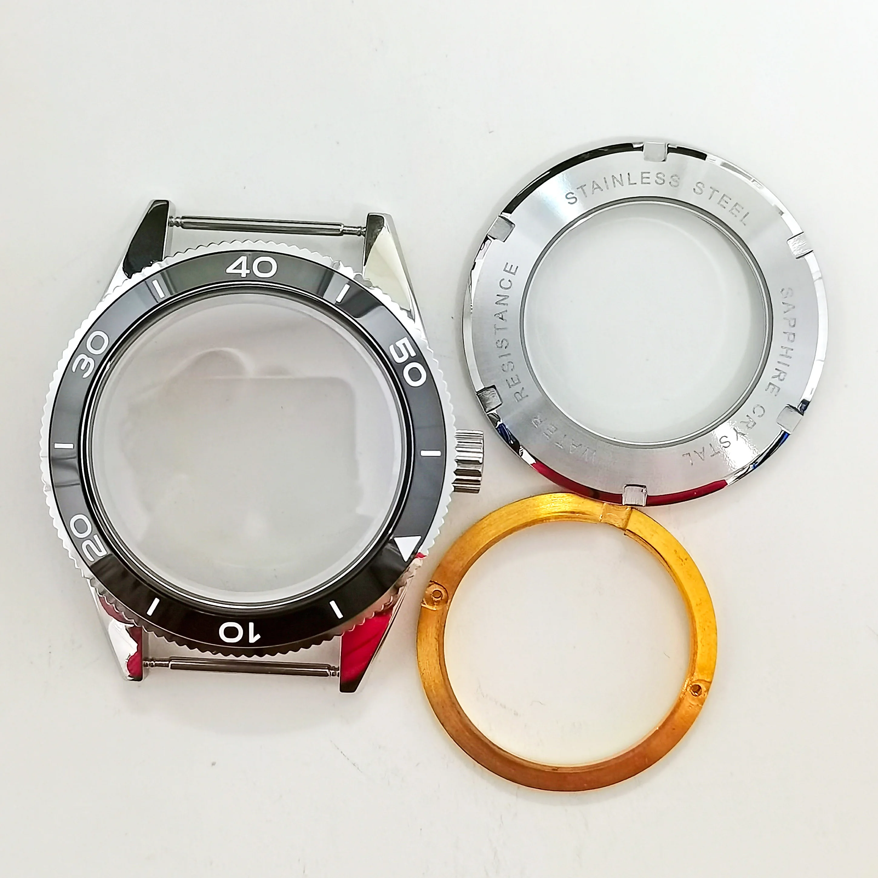 

Black Ceramic Ring Mouth Watch Cases For Man Fit Automatic Movement Miyota 8215 ST16 Eta2836 2824 St2130 Stainless Steel