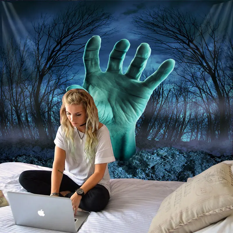 Новейший гобелен с хеллоуинской тематикой настенный мультяшный череп тыква