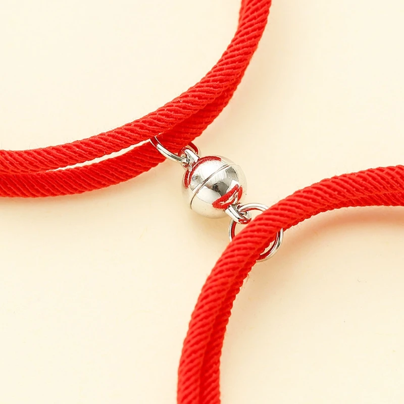 2Pc Minimalist Sun and Moon Lovers Matching Friendship Bracelet Rope Braided Couple Magnetic Distance Kit Lover Jewelry | Украшения и