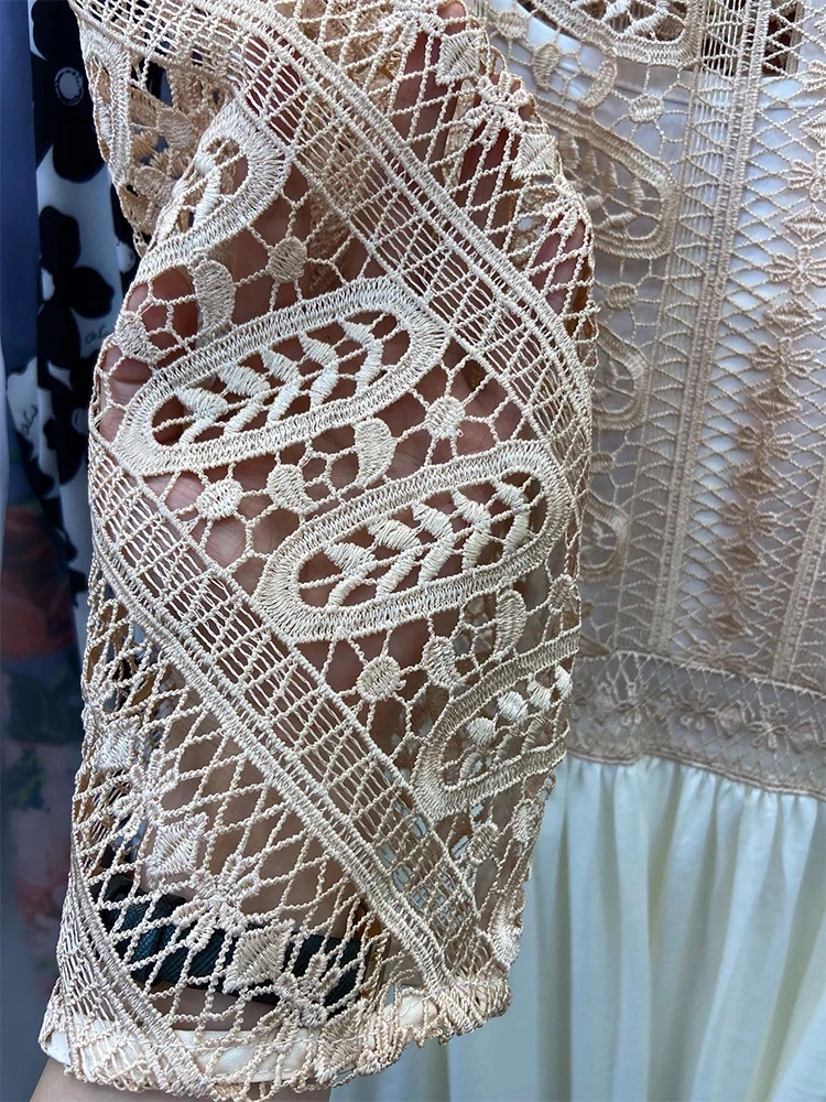 

Big-name summer women's lace hollow retro elegant dress 2020 new women's wear irregular fashion party sexy pleated tutu skirt XL