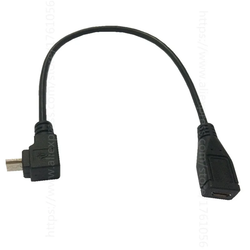 0,25 м 90 градусов Micro USB папа-мама USB кабель Удлинительный Адаптер конвертера