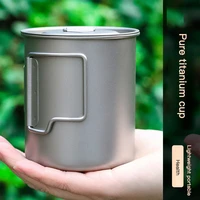 camping mug titanium cup ultra light tourist tableware picnic water cup outdoor kitchen equipment portable travel cooking ware
