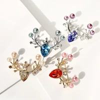 high quality shell beads fawn brooch luxury temperament corsage badge christmas gift cute rhinestone fawn brooch corsage
