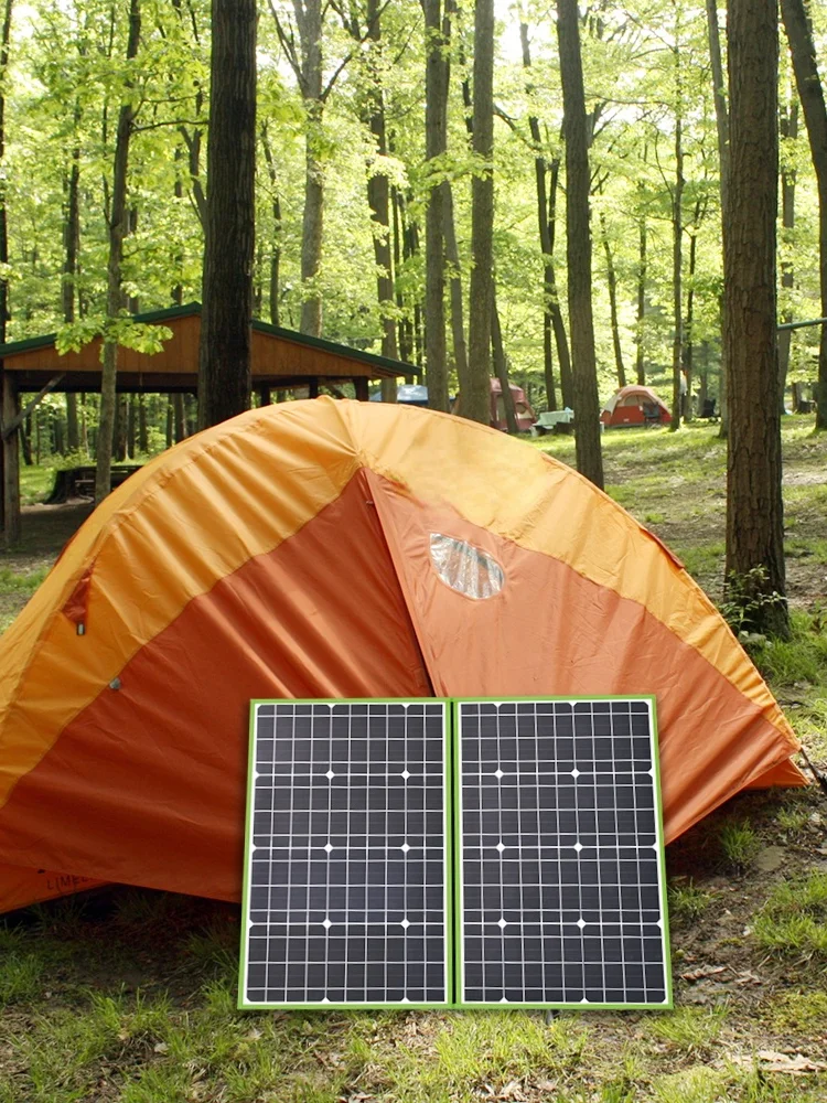 spesifikasi Pengisi Daya Baterai Ponsel Portabel Lipat Lengkap Kit 12V 100W Panel Surya Untuk Mobil Perahu Mendaki Berkemah Powerbank