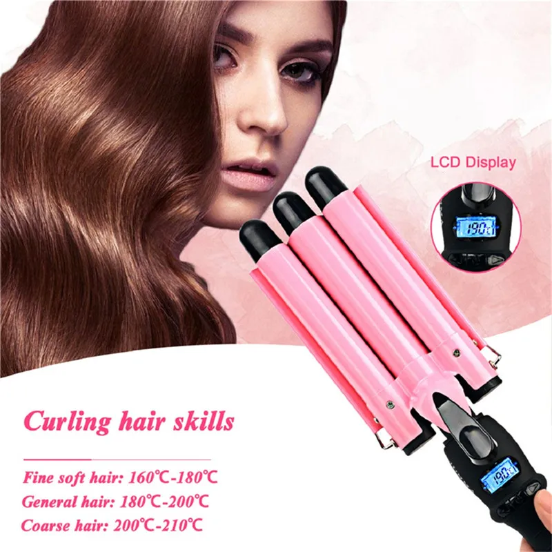 

3 Barrels Hair Curling Iron Automatic Perm Splint Ceramic Hair Curler Hair Waver Curlers Rollers Styling Tools Hair Styler Wand