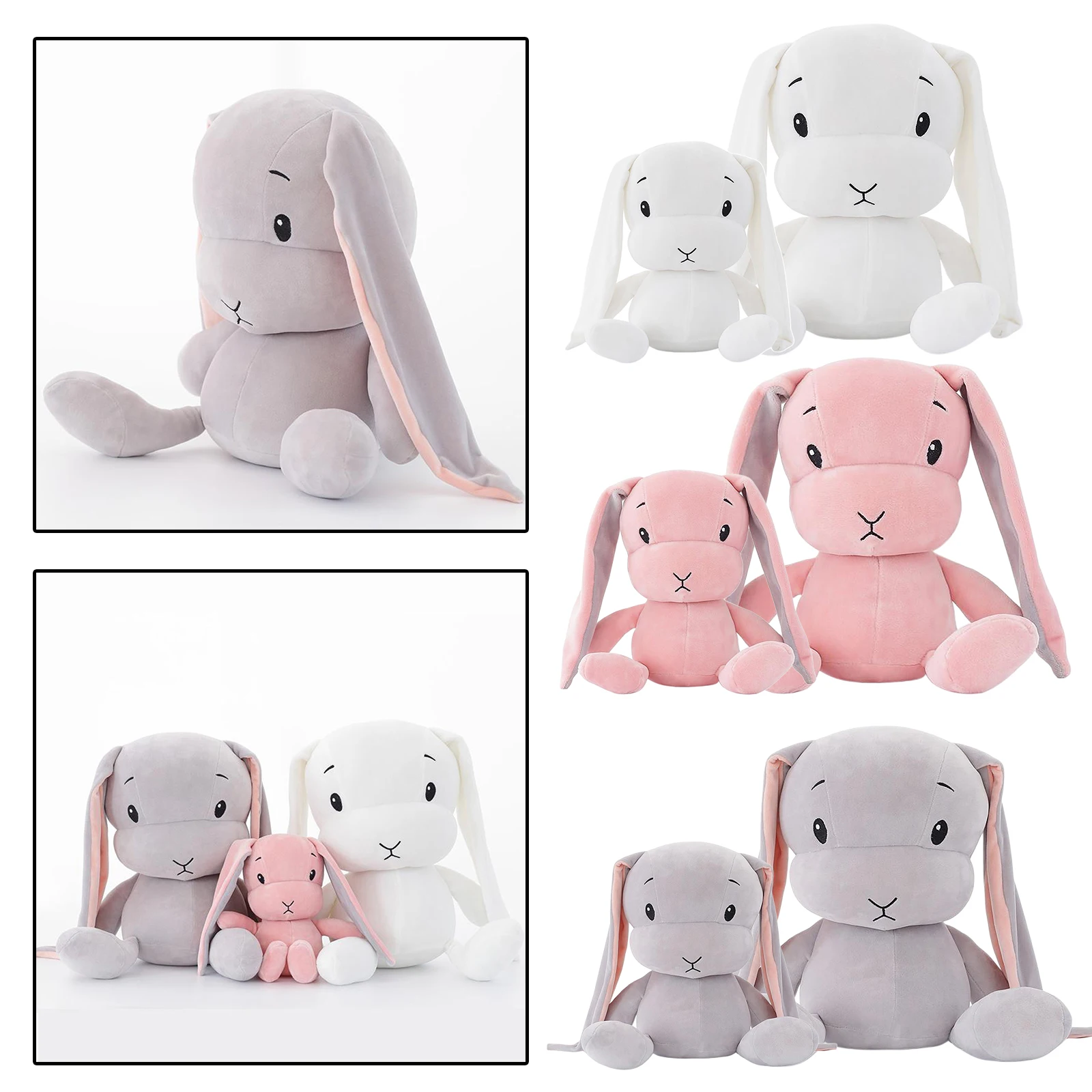 

Large Rabbit Plush Toy Kawaii Animal Long Ears Bunny Pillow Super Soft Gifts