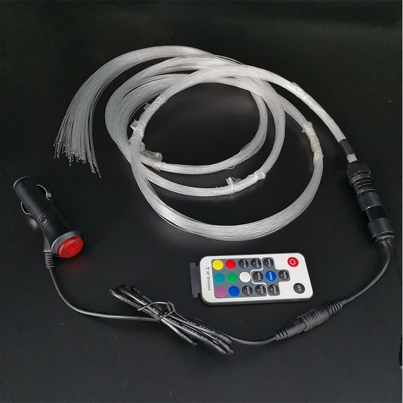 12V Car Interior Fiber Optic Ceiling Star Light Kit Color RGB For Car Limo Headliner Lighting RF Remote Control