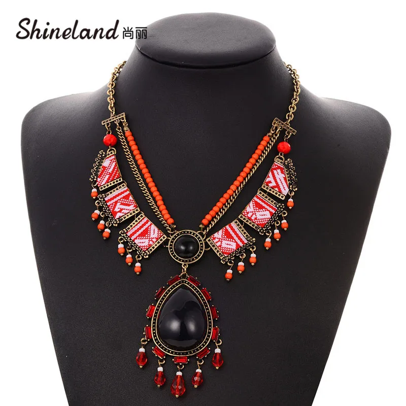 Shineland винтажное ожерелье в стиле бохо женское ювелирное изделие этнический стиль