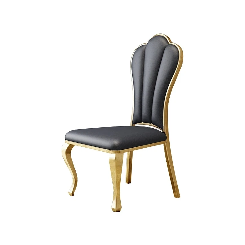 

Dinning room chairs with black seat and gold stainless steel frame