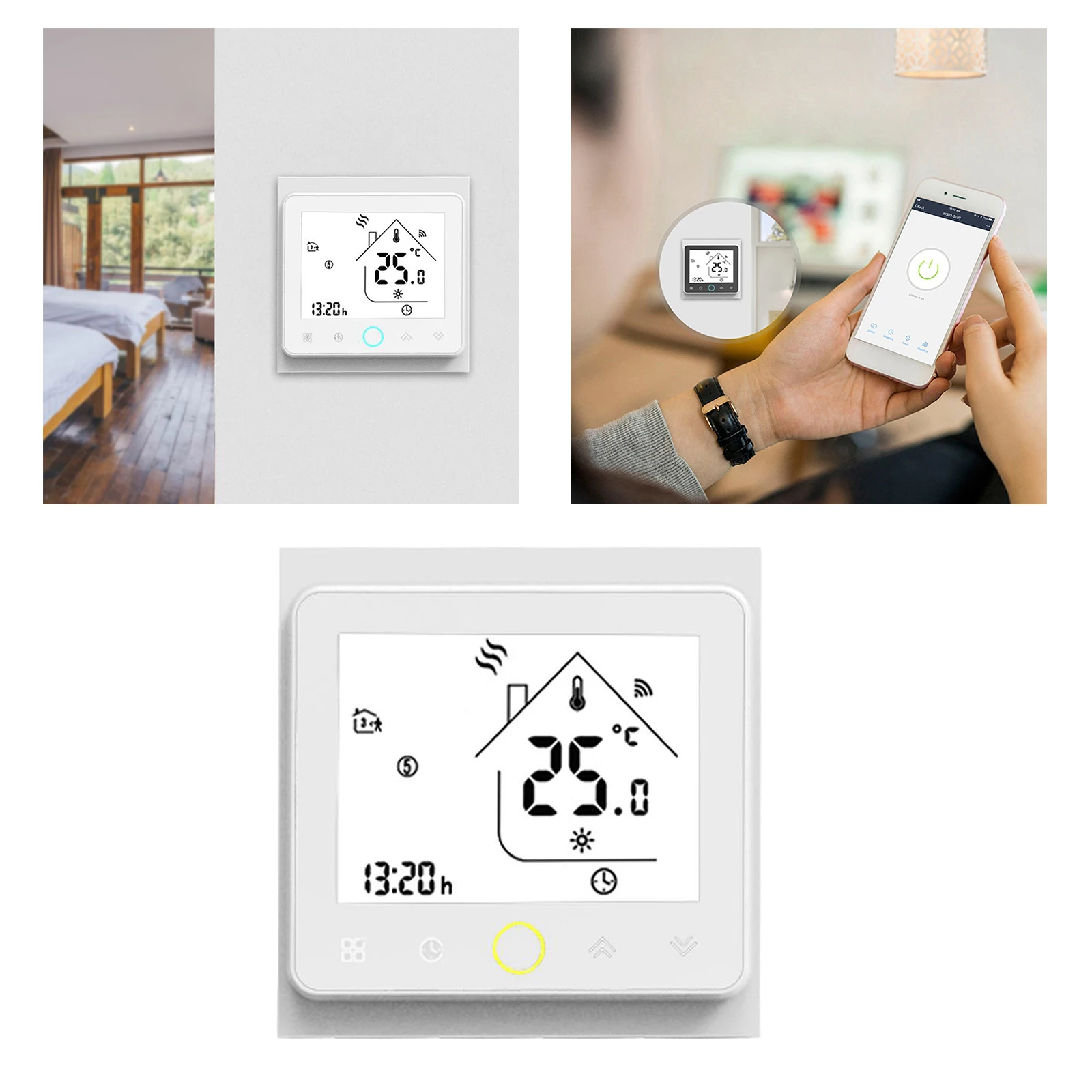 

Умный термостат для водяного/электрического теплого пола, Wi-Fi, работает с Alexa/Google Home