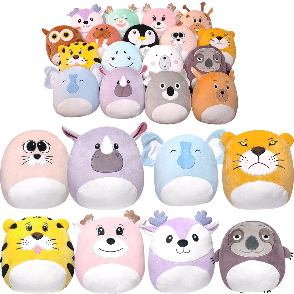 

Симпатичные Мультяшные мягкие игрушки, 30 см, динозавр, лось, подушка с животными, аниме плюшевые игрушки, мягкие набивные куклы для детей, ро...