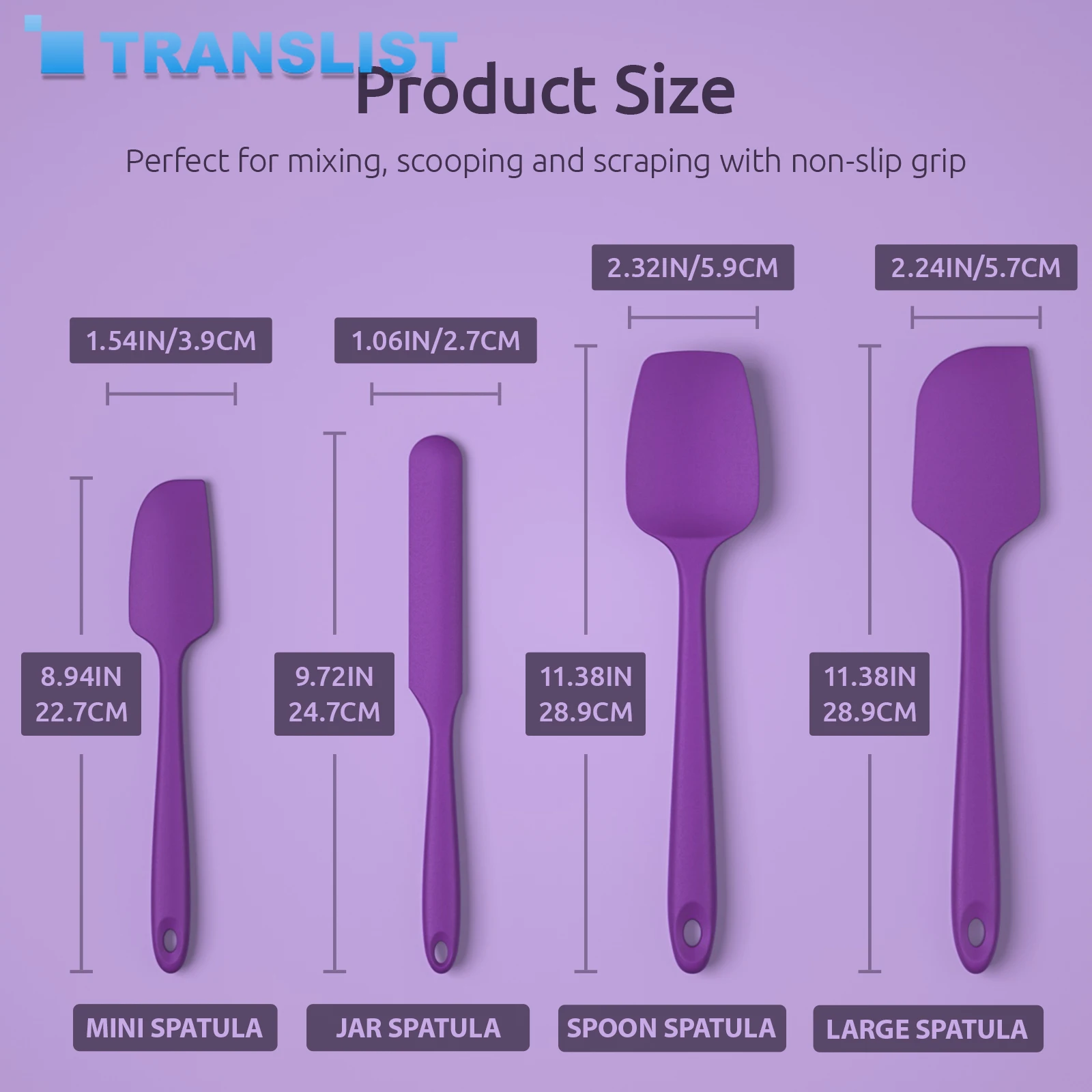 

U-Taste Silicone Spatula Pastry Cake Scraper Non Stick Butter Spreader Jar Blender Kitchen Spatula Cooking Baking Accessories