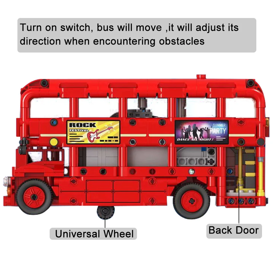 

Electric Double Decker Bus Technic City Model Building Blocks 432Pcs Bricks Boys Birthday Gift Kids Toys For Children