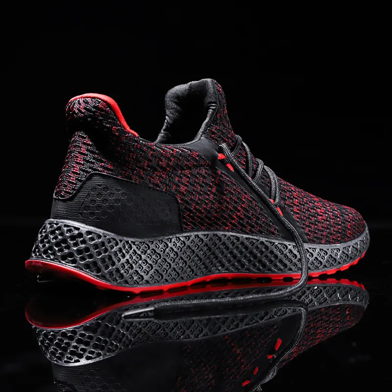 

Spring Sneakers Men Shoes 2019 New Summer Fashion Lace Up Weave Casual Mesh Breathable Sport Footwear Flats Men's Shoes