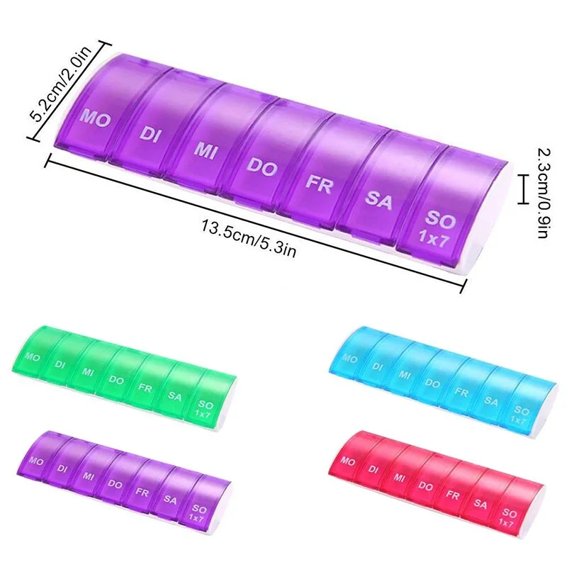

1Pcs 7 Days Weekly Pill Organizer Tablet Pill Storage Box Plastic Medicine Box Splitters